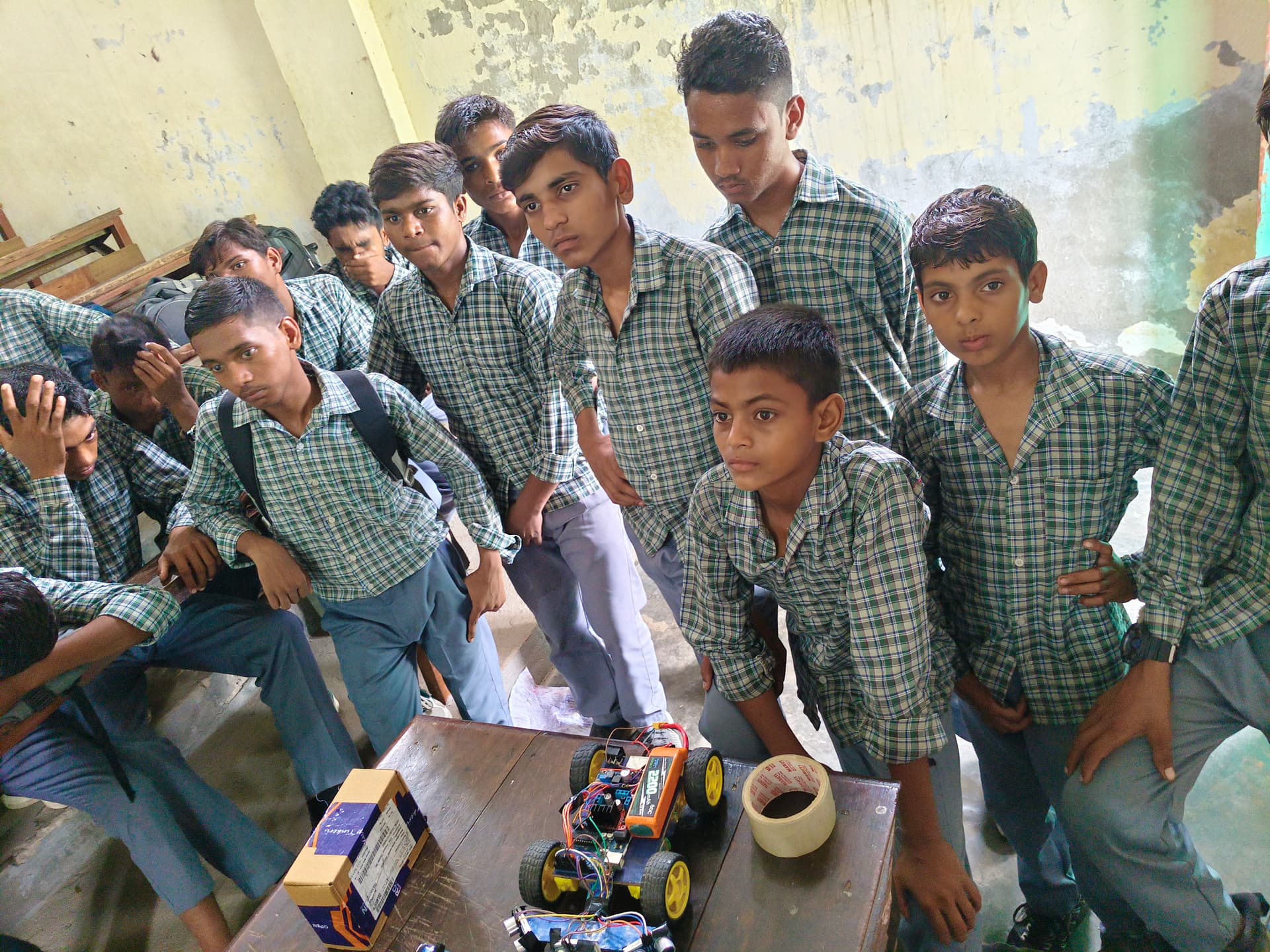 Students exploring sensors and microcontrollers