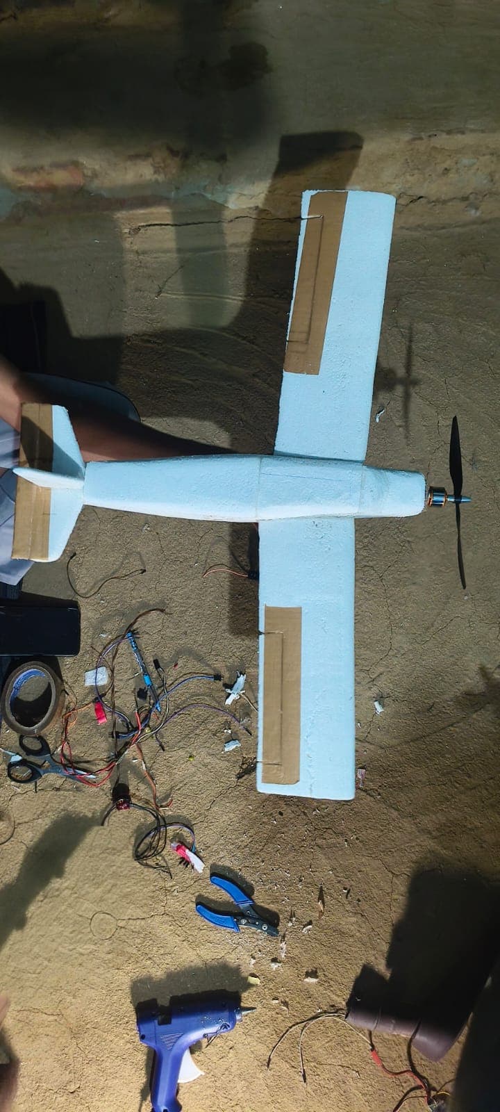 Depron foam RC plane wing profile & motor assembly